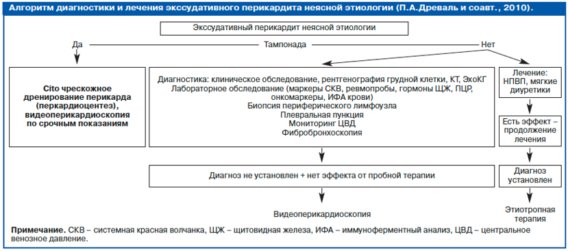 Диагностический алгоритм при перикардитах у детей