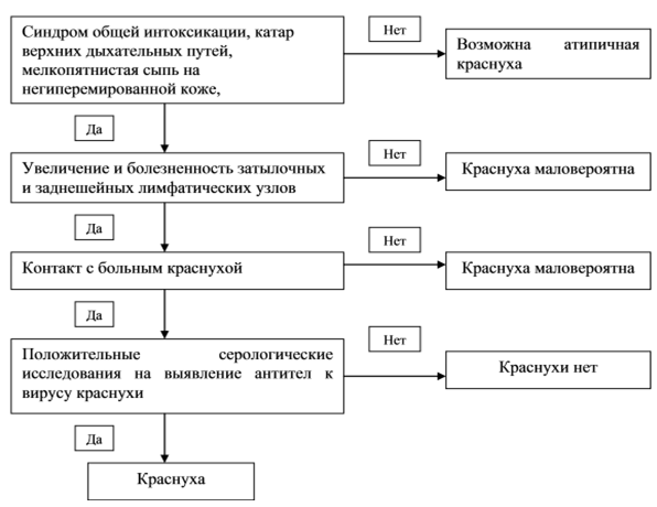Диагностический алгоритм при краснухе